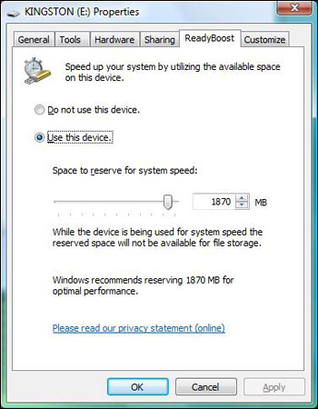 USB ���� ��� ReadyBoost