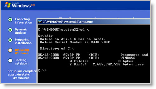 ��������� ������ � ��������� ����� �� ����� ��������� Windows XP