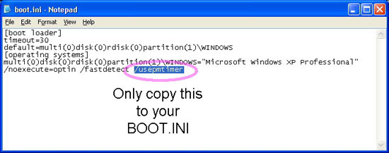 ����������� Windows XP ��� ����������� �������