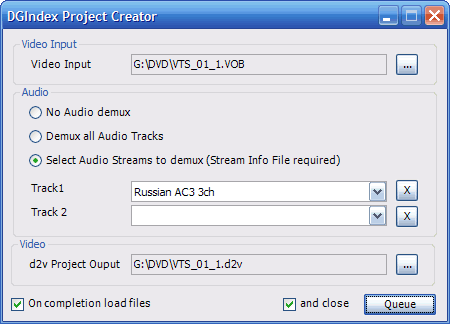 d2v Project Creator